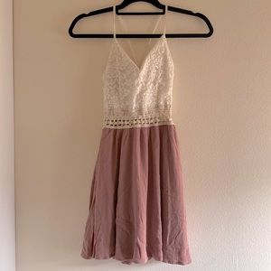 summer/spring white and pink top lace dress